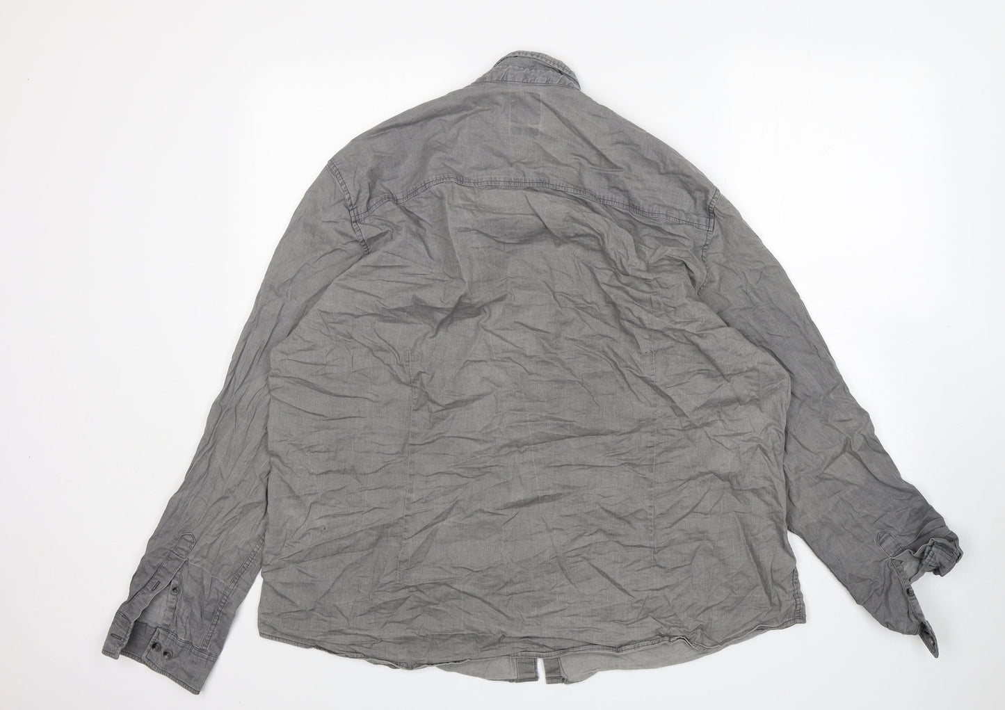 Burton  Mens Grey  Cotton  Button-Up Size 2XL Collared