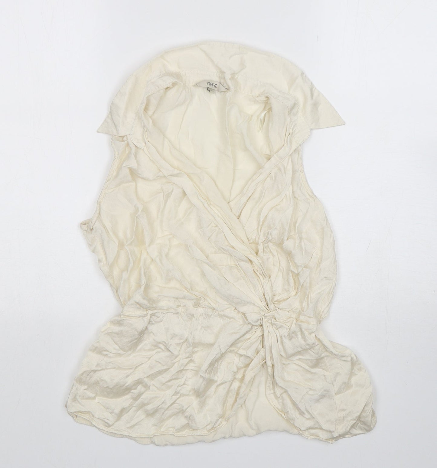 NEXT Womens Ivory  Viscose Basic Blouse Size 14 Collared