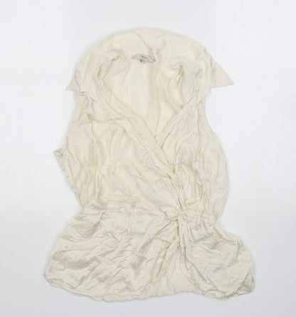 Next Womens Ivory  Viscose Basic Blouse Size 14 Collared