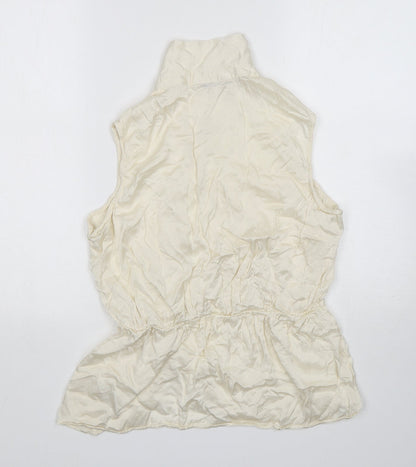 Next Womens Ivory  Viscose Basic Blouse Size 14 Collared