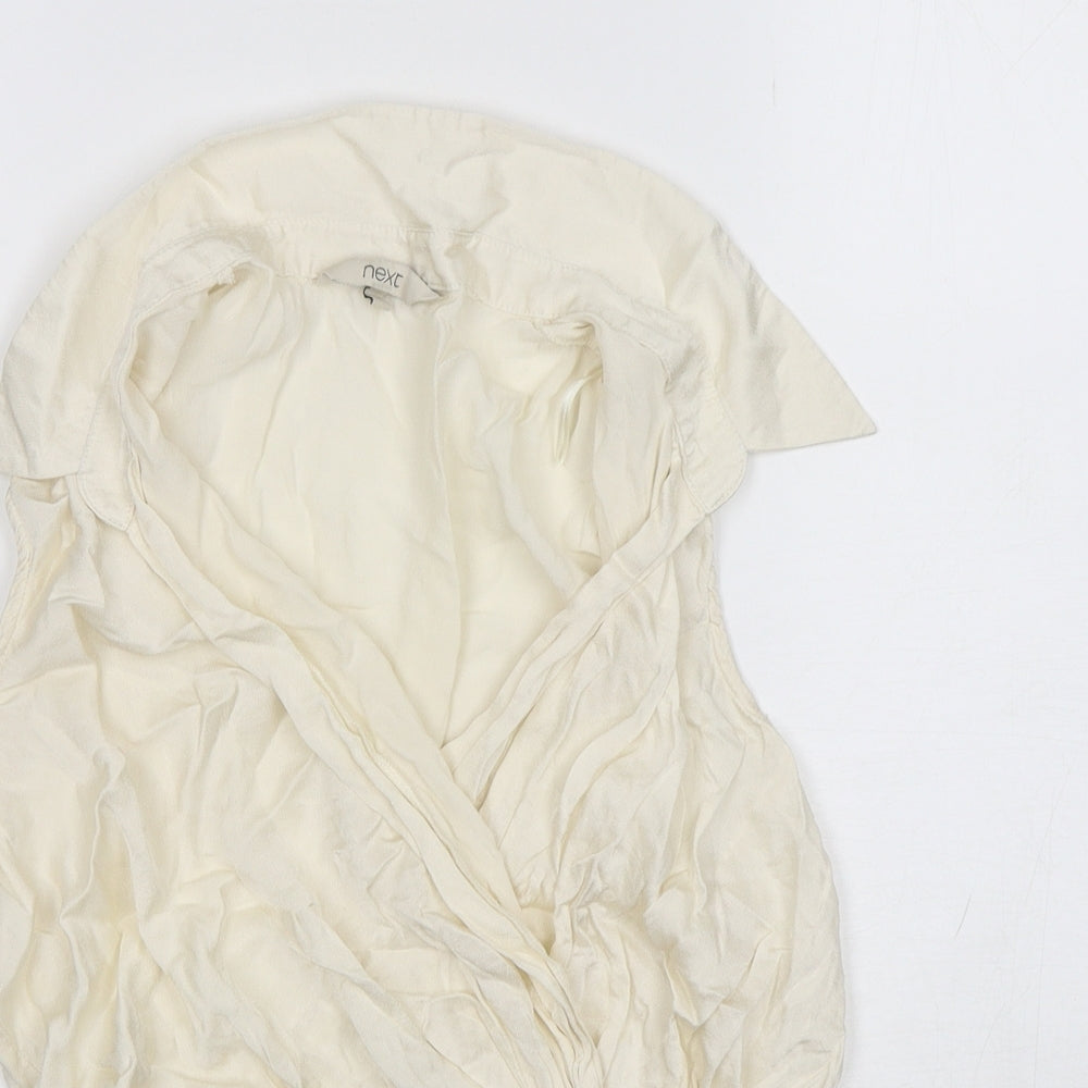 NEXT Womens Ivory  Viscose Basic Blouse Size 14 Collared
