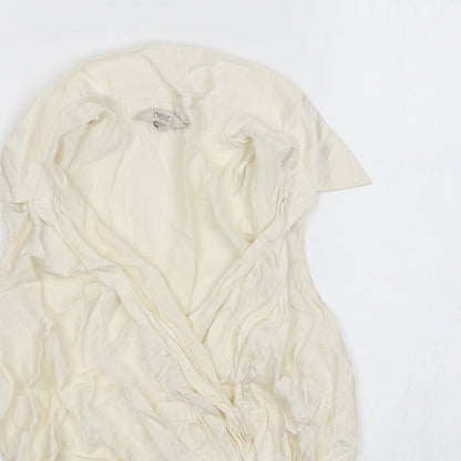 Next Womens Ivory  Viscose Basic Blouse Size 14 Collared