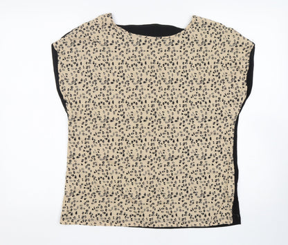 Preworn  Womens Multicoloured Animal Print Viscose Basic Blouse Size 14 Round Neck