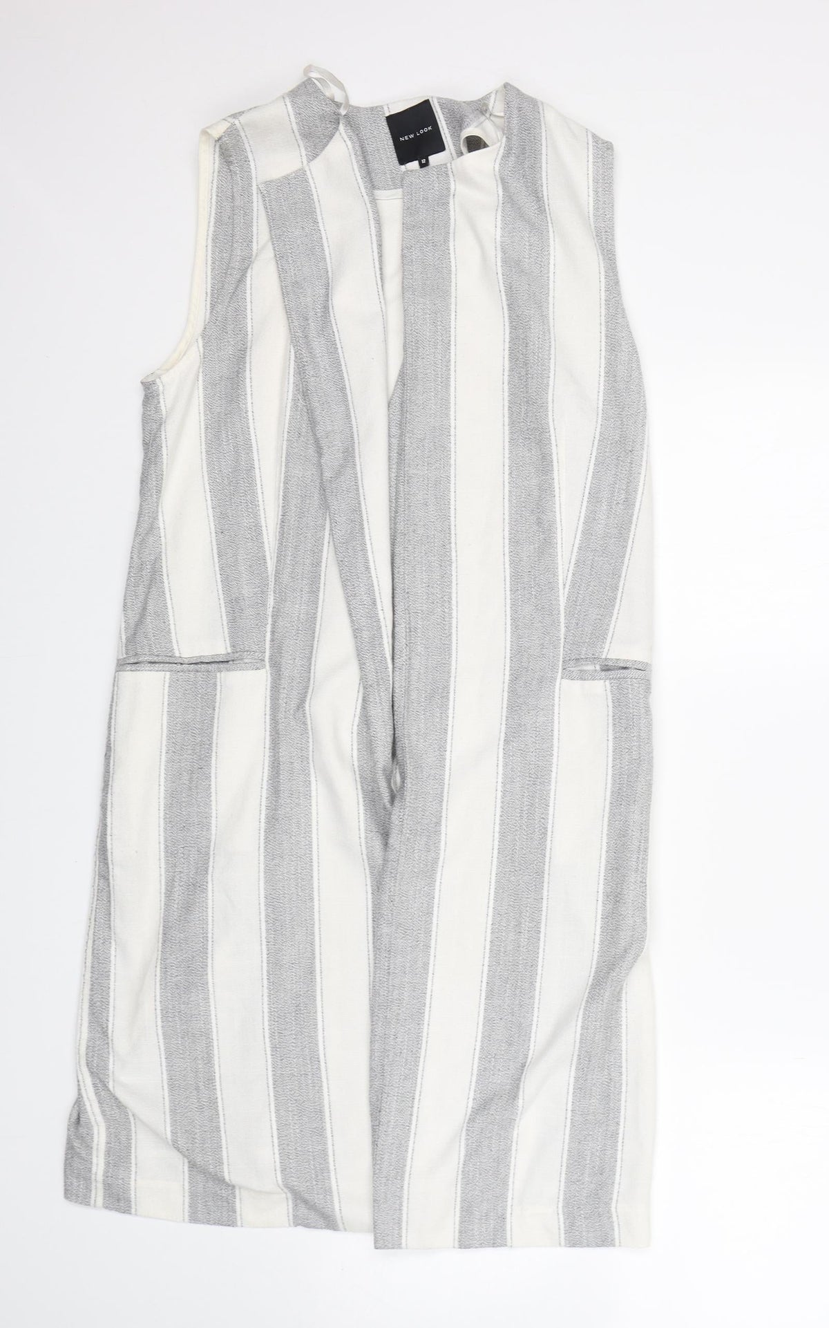 New Look Womens Multicoloured Striped Polyester Jacket Blazer Size 12