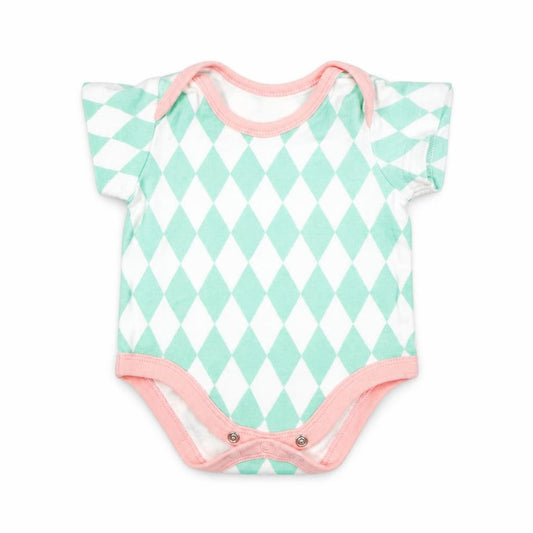 mamas & papas Girls Multicoloured Argyle/Diamond Cotton Leotard One-Piece Size Newborn