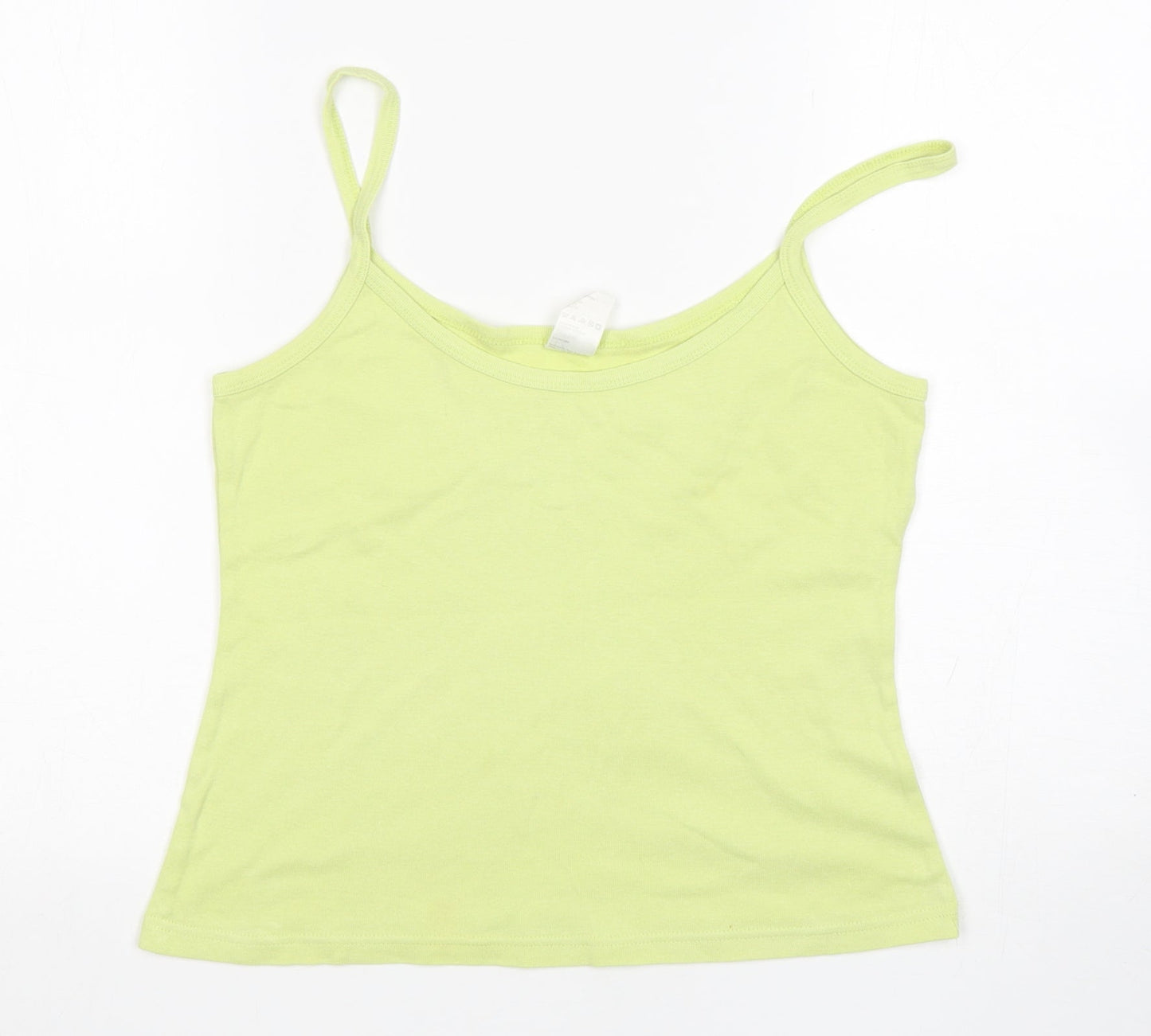 Preworn Womens Green  Cotton Basic Tank Size 14 Round Neck