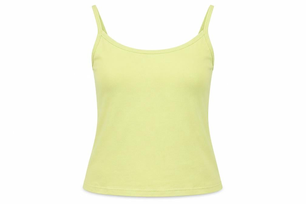 Preworn Womens Green  Cotton Basic Tank Size 14 Round Neck
