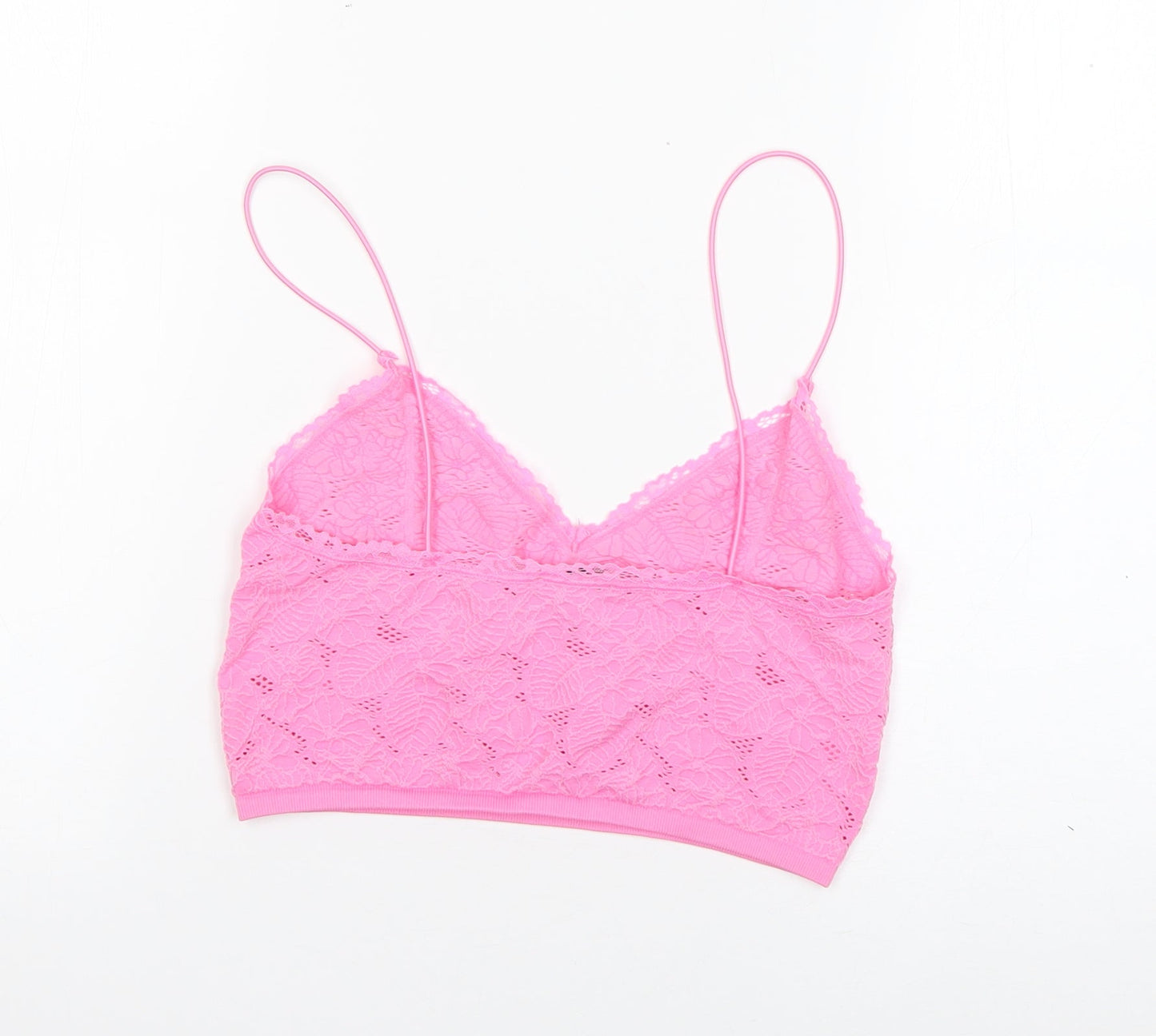 Zara Womens Pink  Polyamide Basic Tank Size XS V-Neck