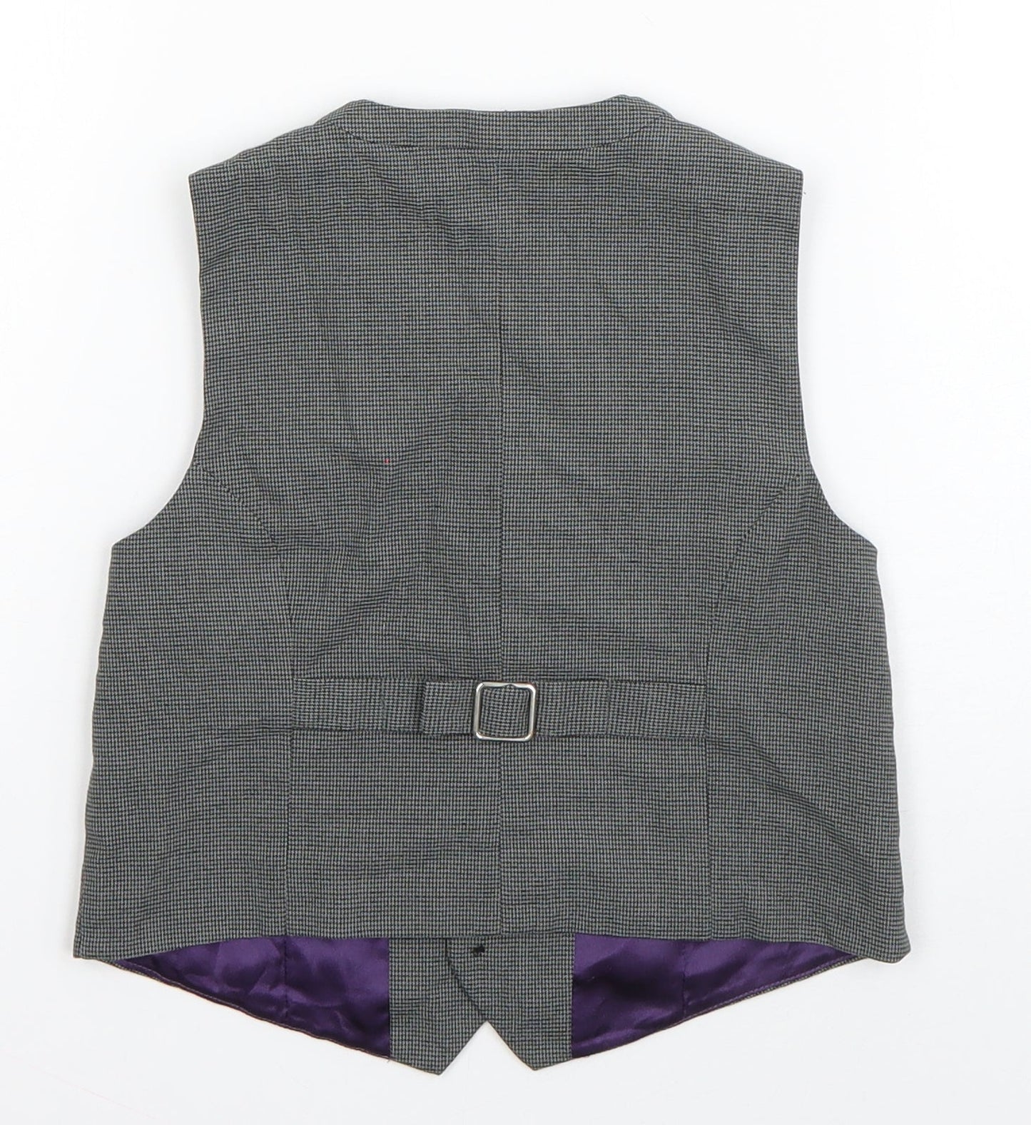 Monsoon Boys Grey Houndstooth  Jacket Waistcoat Size 4-5 Years  Button
