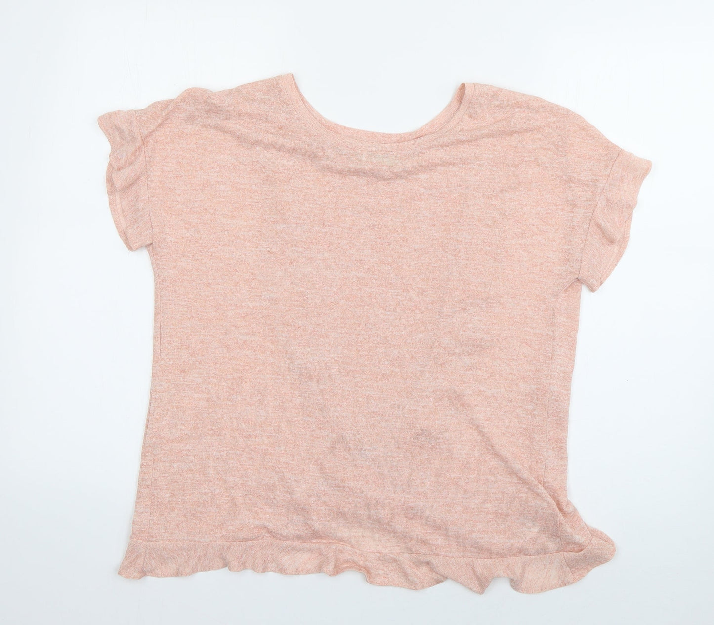 Papaya Womens Orange  Viscose Basic T-Shirt Size 8 Boat Neck