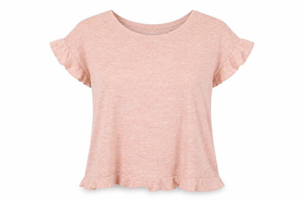 Papaya Womens Orange  Viscose Basic T-Shirt Size 8 Boat Neck