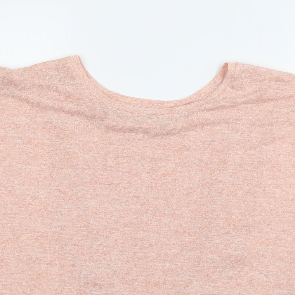 Papaya Womens Orange  Viscose Basic T-Shirt Size 8 Boat Neck