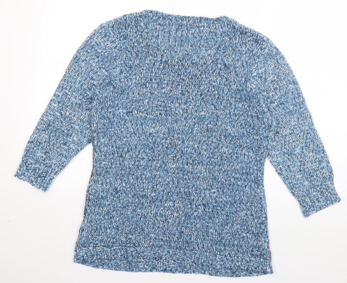 Casamia Womens Blue Scoop Neck  Acrylic Pullover Jumper Size M