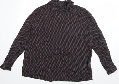 ESPRIT Womens Grey Polka Dot Viscose Basic Blouse Size 18 Roll Neck