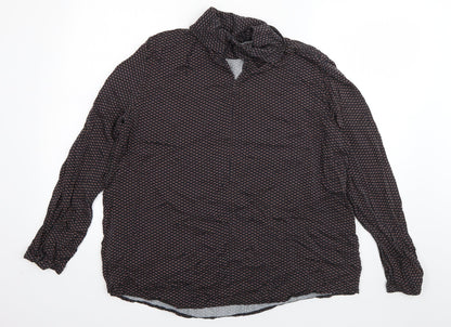ESPRIT Womens Grey Polka Dot Viscose Basic Blouse Size 18 Roll Neck