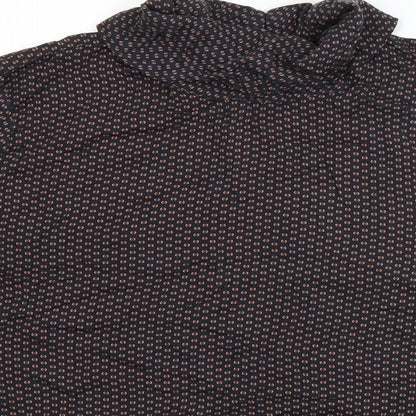ESPRIT Womens Grey Polka Dot Viscose Basic Blouse Size 18 Roll Neck