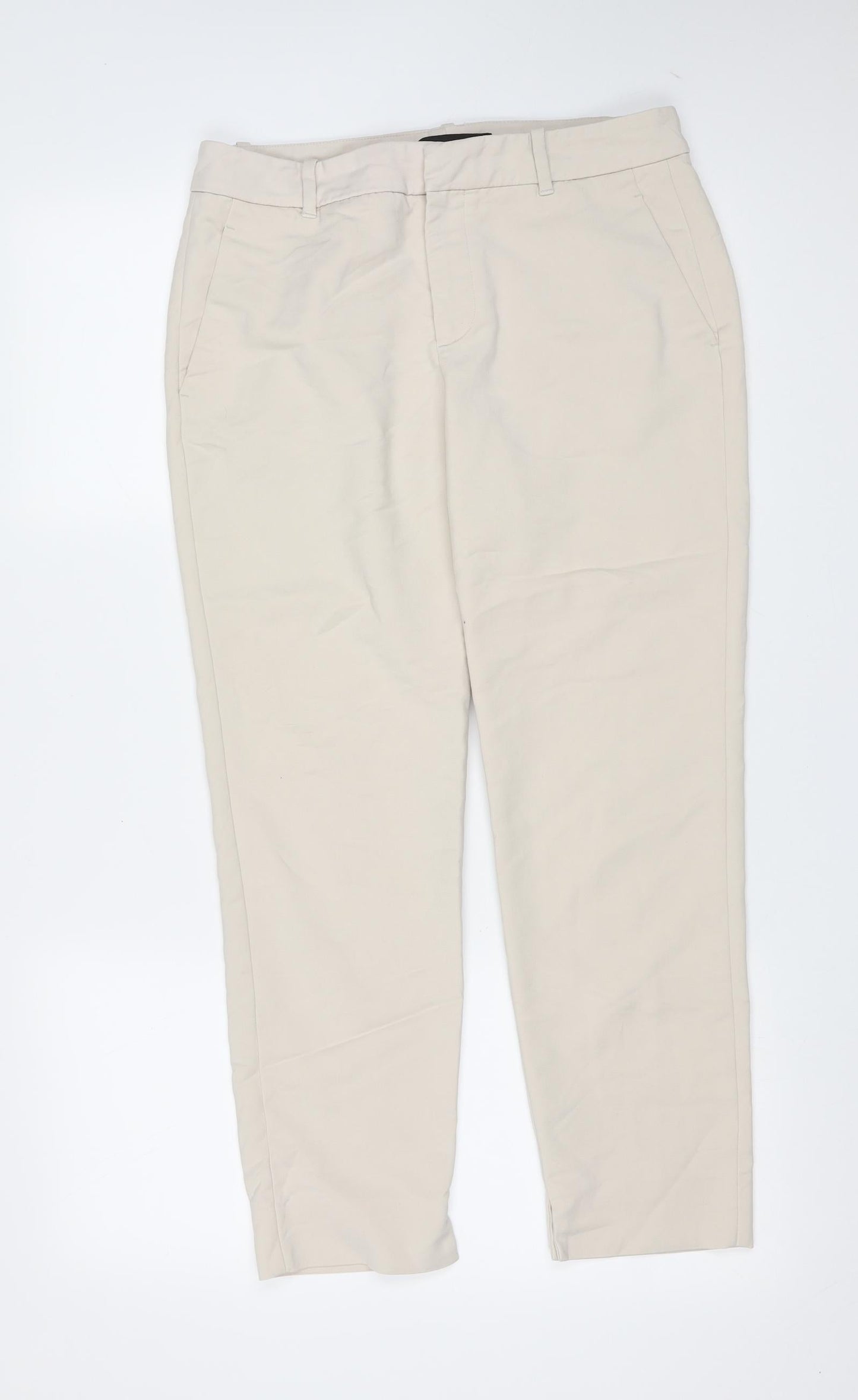 Zara Womens Beige  Polyester Blend Trousers  Size M L26 in Regular Zip