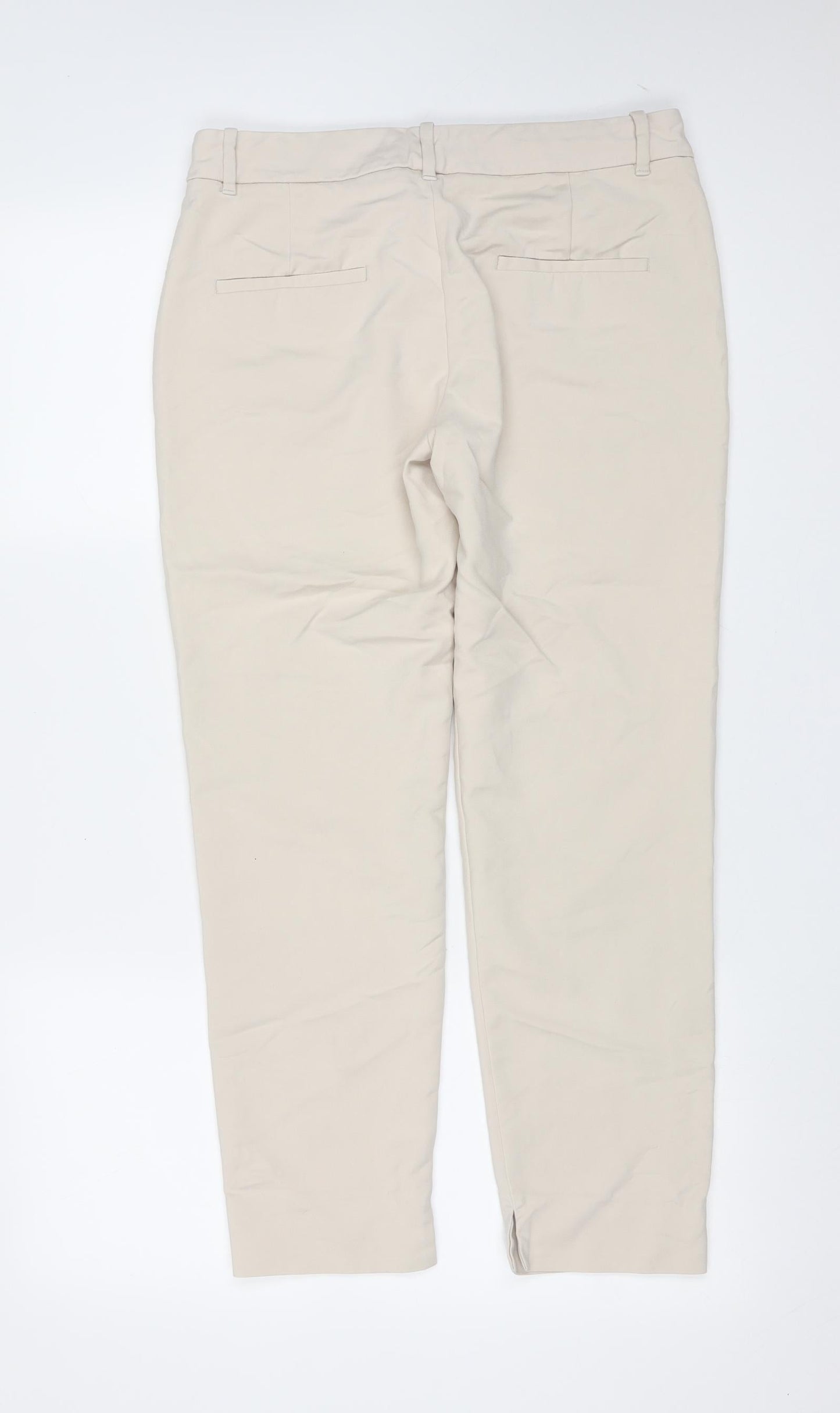 Zara Womens Beige  Polyester Blend Trousers  Size M L26 in Regular Zip