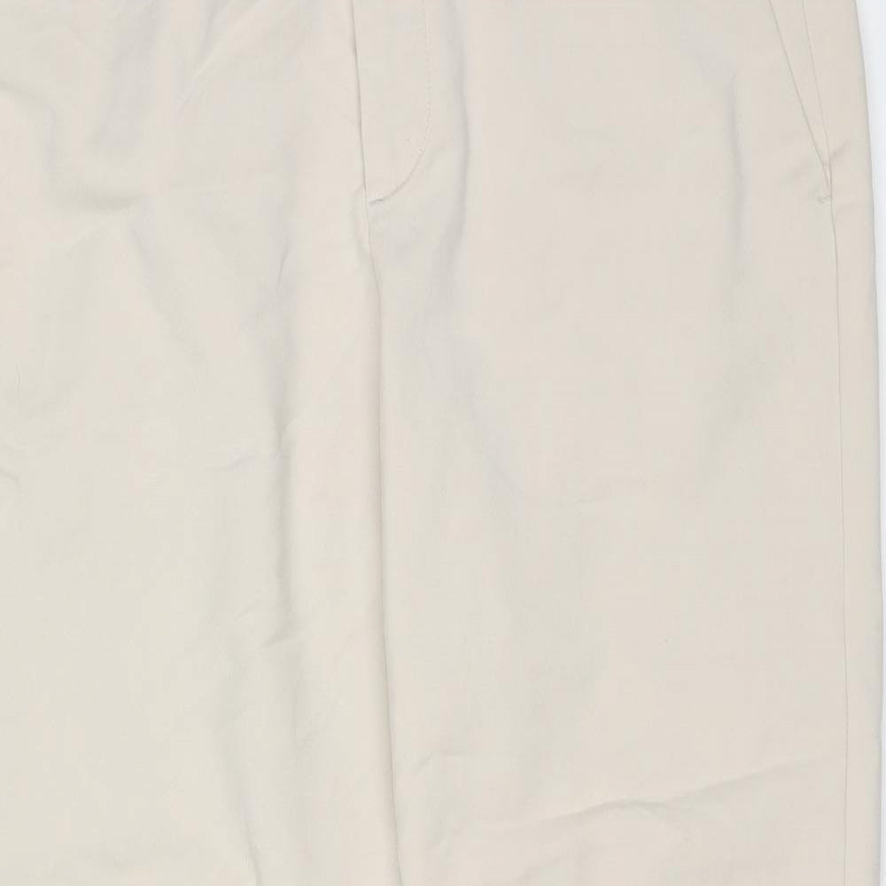 Zara Womens Beige  Polyester Blend Trousers  Size M L26 in Regular Zip