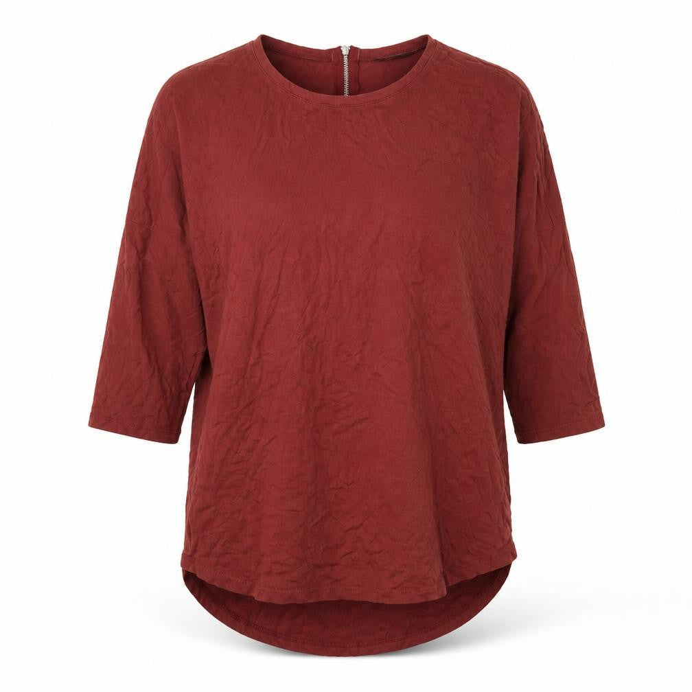 Select Womens Red  Viscose Basic T-Shirt Size 10 Round Neck - burgundy