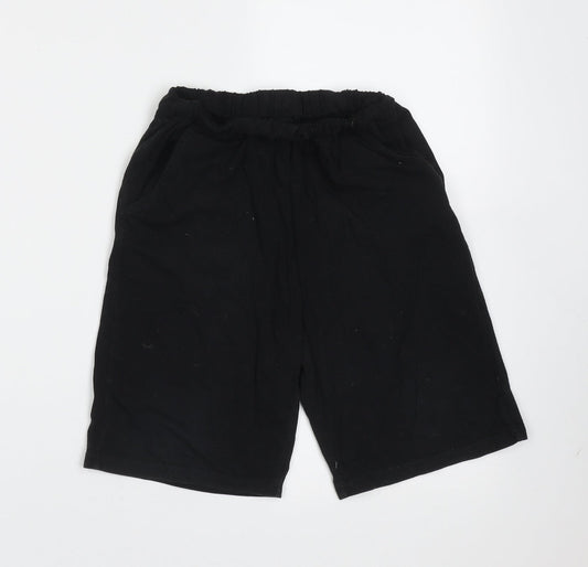 SheIn Girls Black  Cotton Bermuda Shorts Size 10 Years  Regular