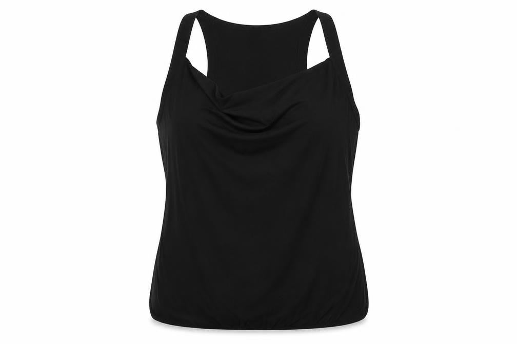 AMARANTO Womens Black  Polyester Basic Blouse Size 20 Round Neck