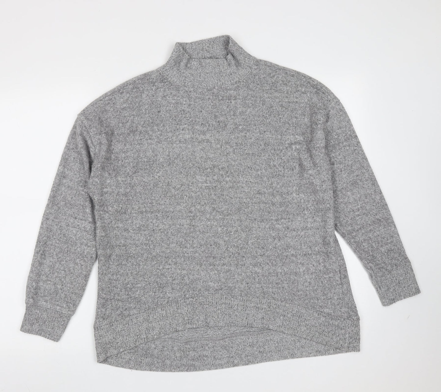 New Look Womens Grey Round Neck  Viscose Pullover Jumper Size M