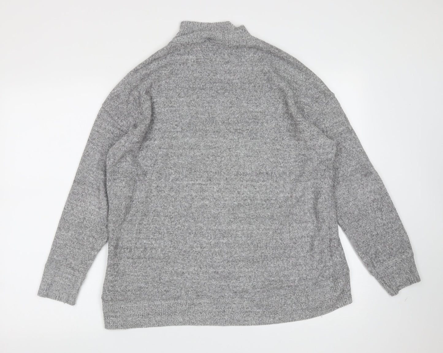 New Look Womens Grey Round Neck  Viscose Pullover Jumper Size M