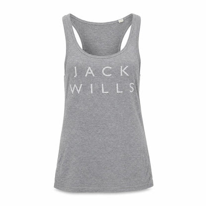 Jack Wills Womens Grey  Cotton Basic Tank Size 6 Round Neck