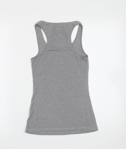 Jack Wills Womens Grey  Cotton Basic Tank Size 6 Round Neck