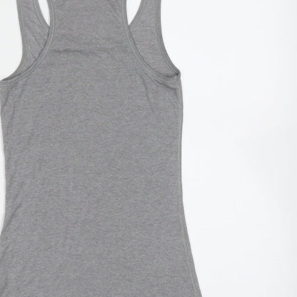 Jack Wills Womens Grey  Cotton Basic Tank Size 6 Round Neck