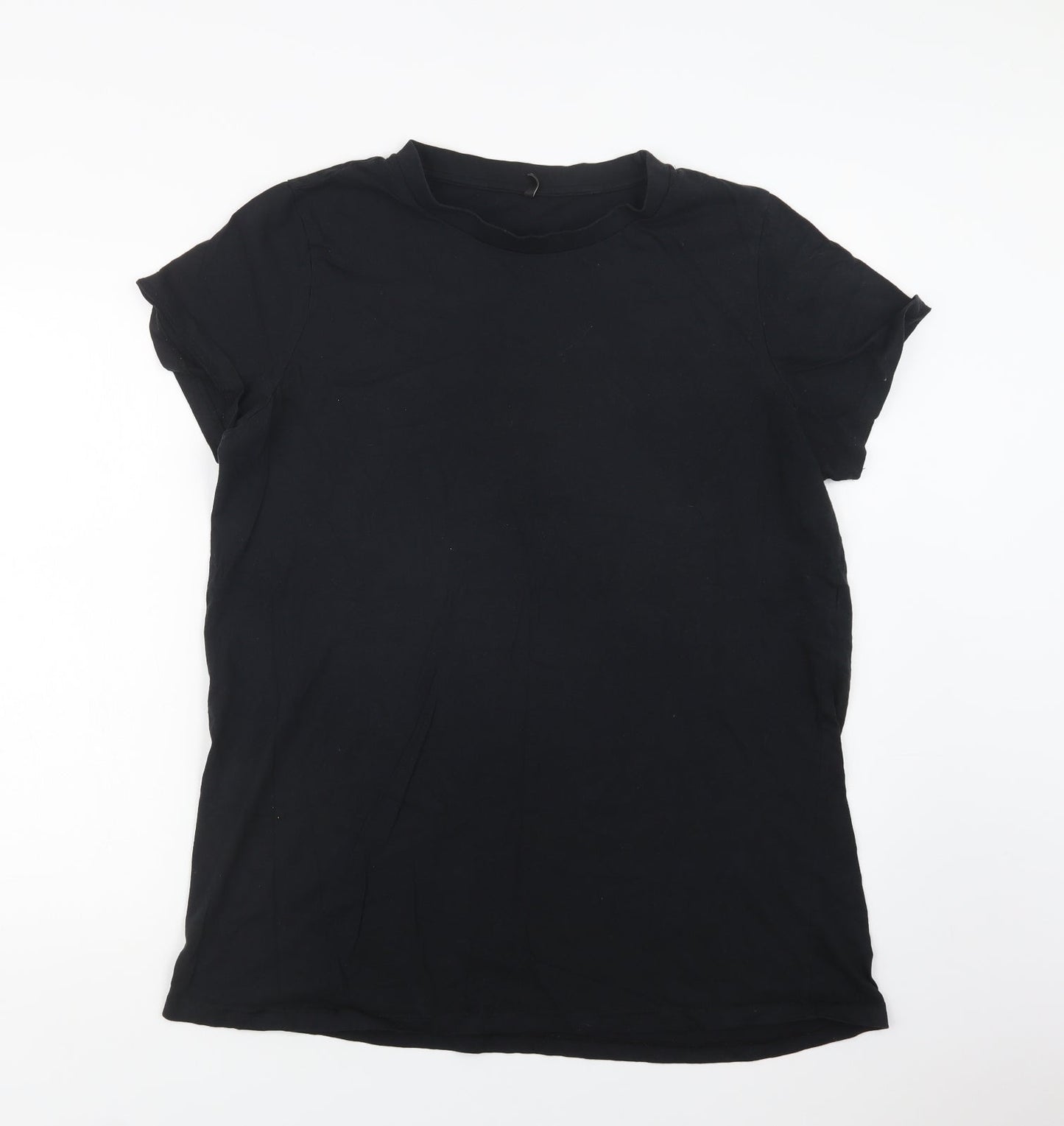 Only Womens Black  Cotton Basic T-Shirt Size XL Crew Neck