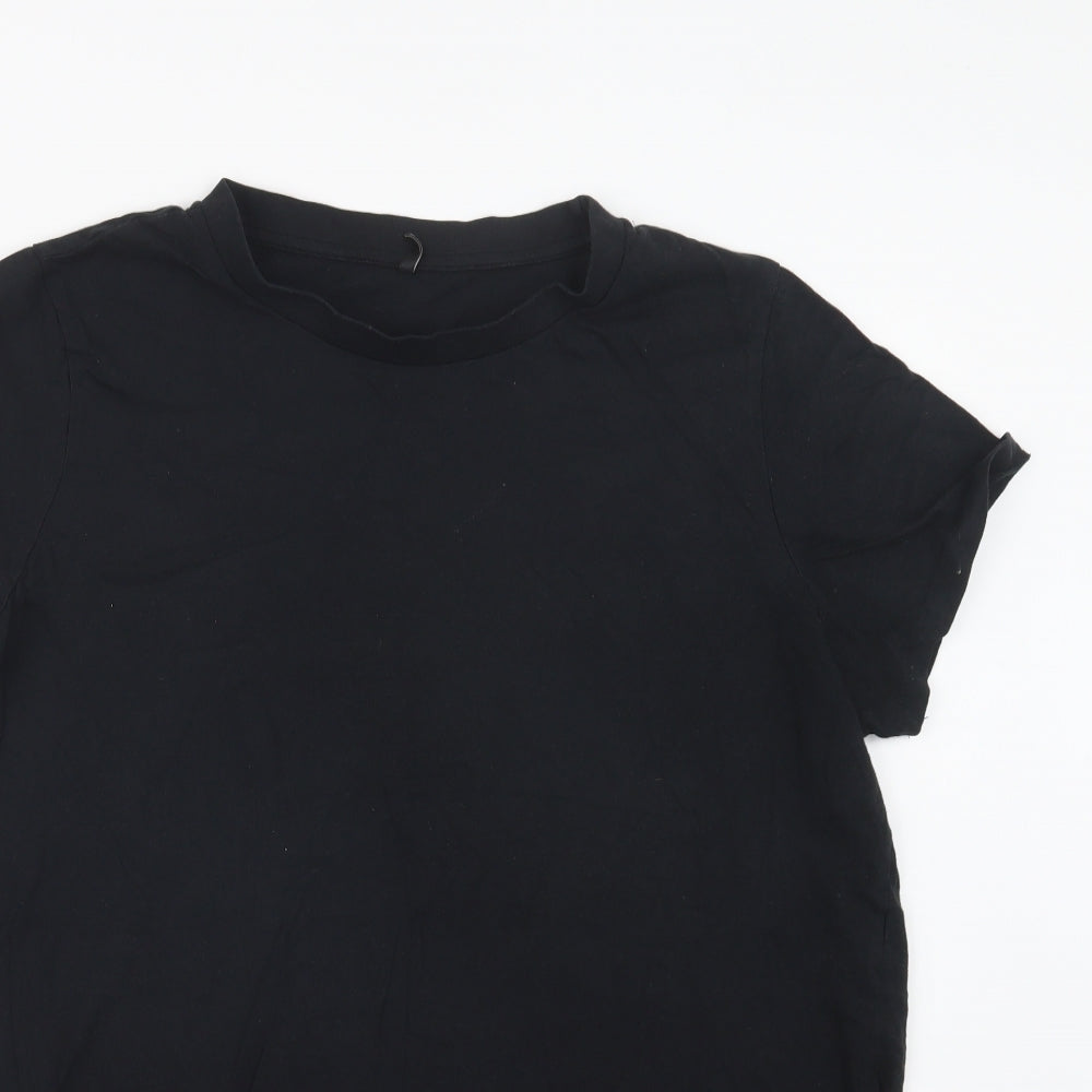 Only Womens Black  Cotton Basic T-Shirt Size XL Crew Neck