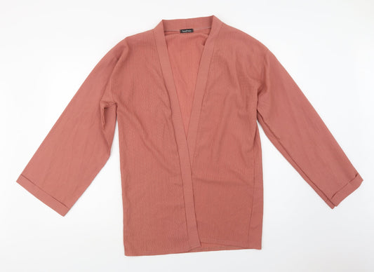 Boohoo Womens Pink  Polyester Kimono Blouse Size L V-Neck