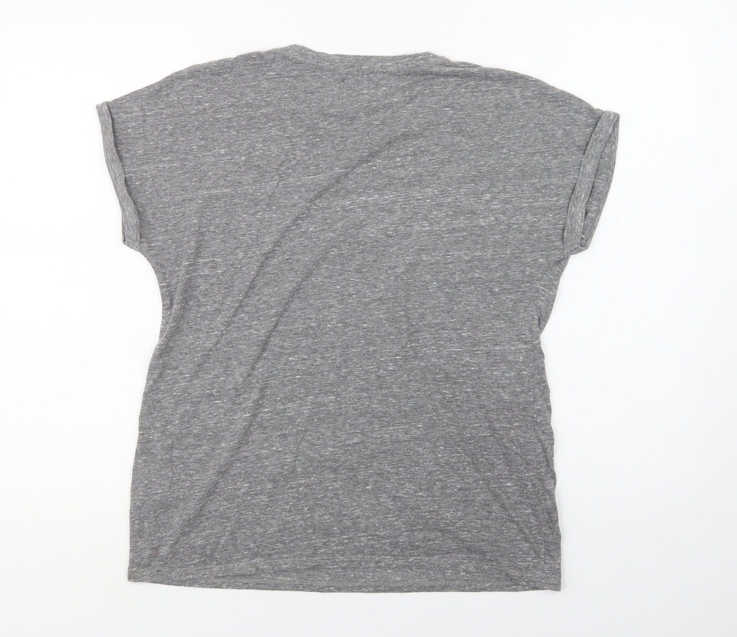 Matalan Womens Grey  Polyester Basic T-Shirt Size 10 Crew Neck