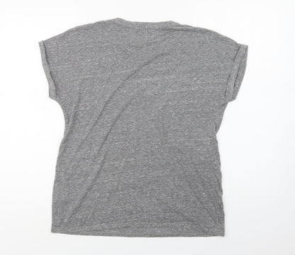 Preloved Matalan Womens Grey  Polyester Basic T-Shirt Size 10 Crew Neck - Back