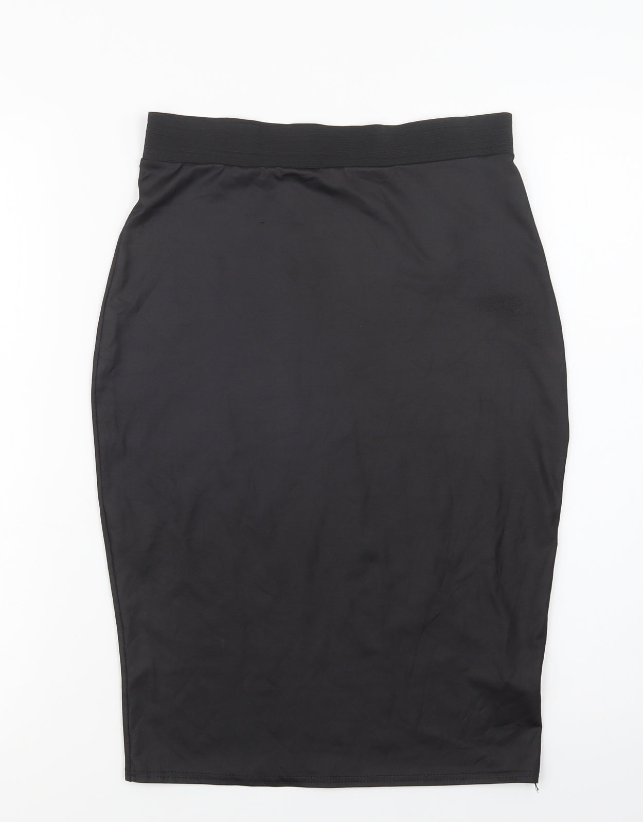 Preworn Womens Black  Polyester Straight & Pencil Skirt Size M