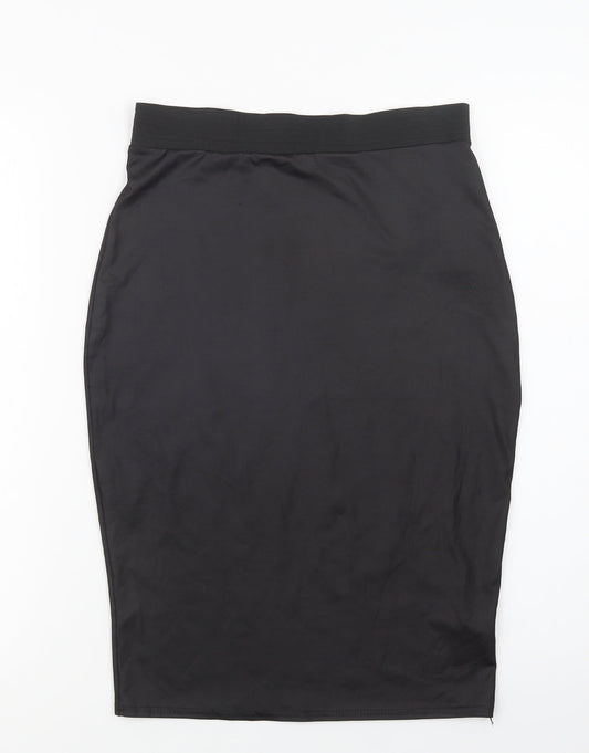 Preworn Womens Black  Polyester Straight & Pencil Skirt Size M