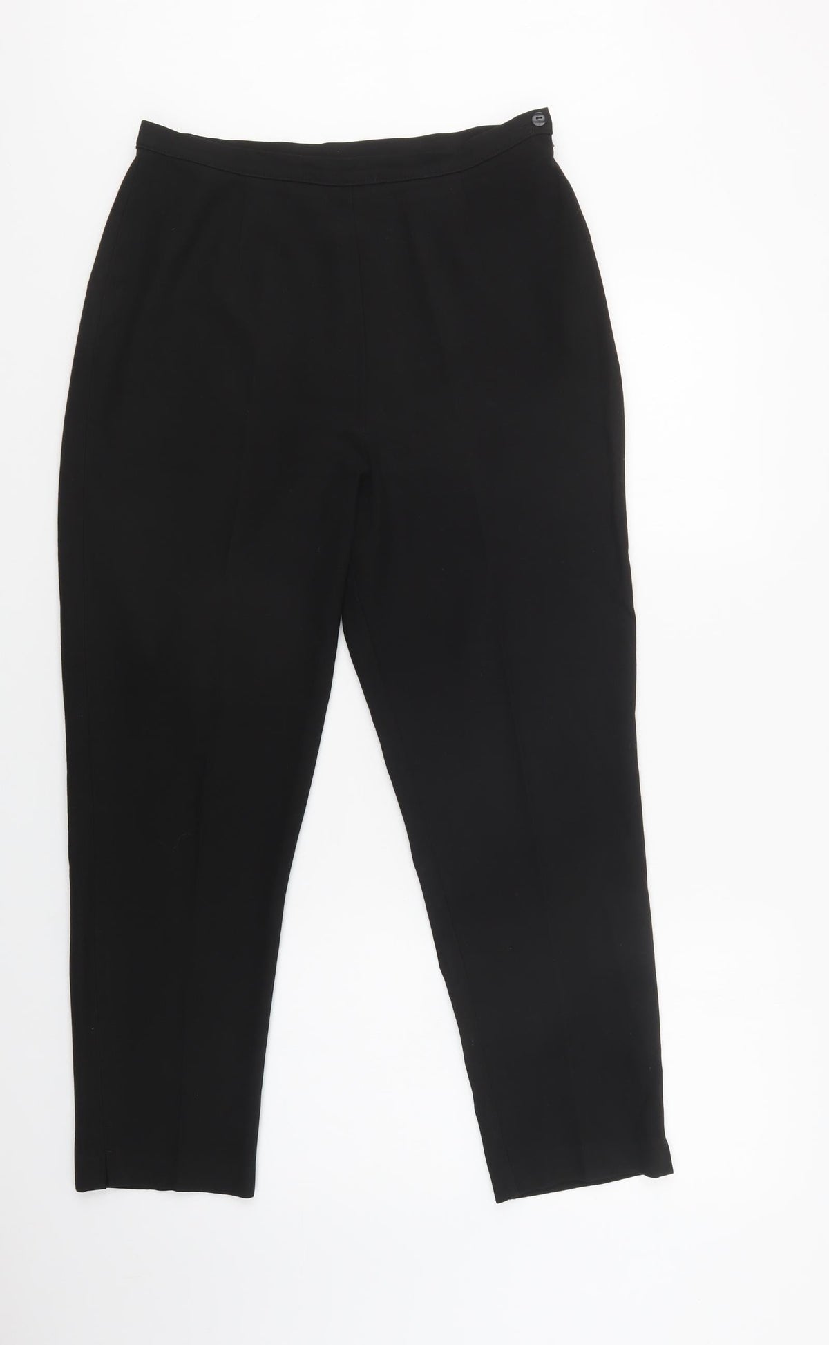 Preworn Womens Black  Polyester Dress Pants Trousers Size 14 L27 in Regular Zip