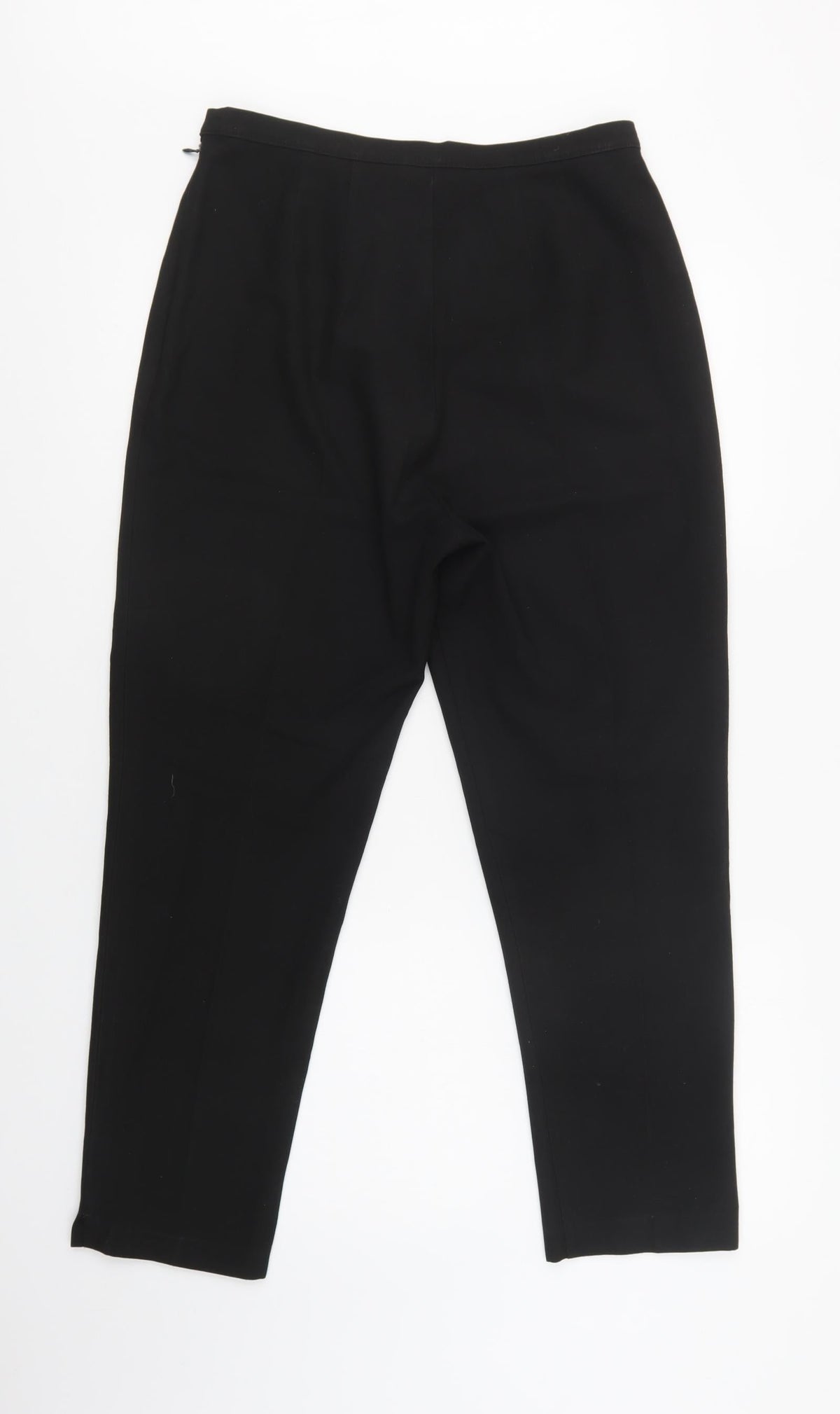 Preworn Womens Black  Polyester Dress Pants Trousers Size 14 L27 in Regular Zip