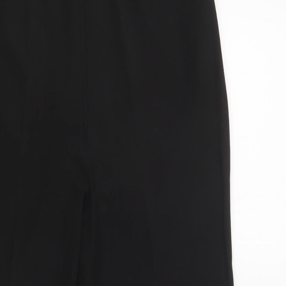 Preworn Womens Black  Polyester Dress Pants Trousers Size 14 L27 in Regular Zip