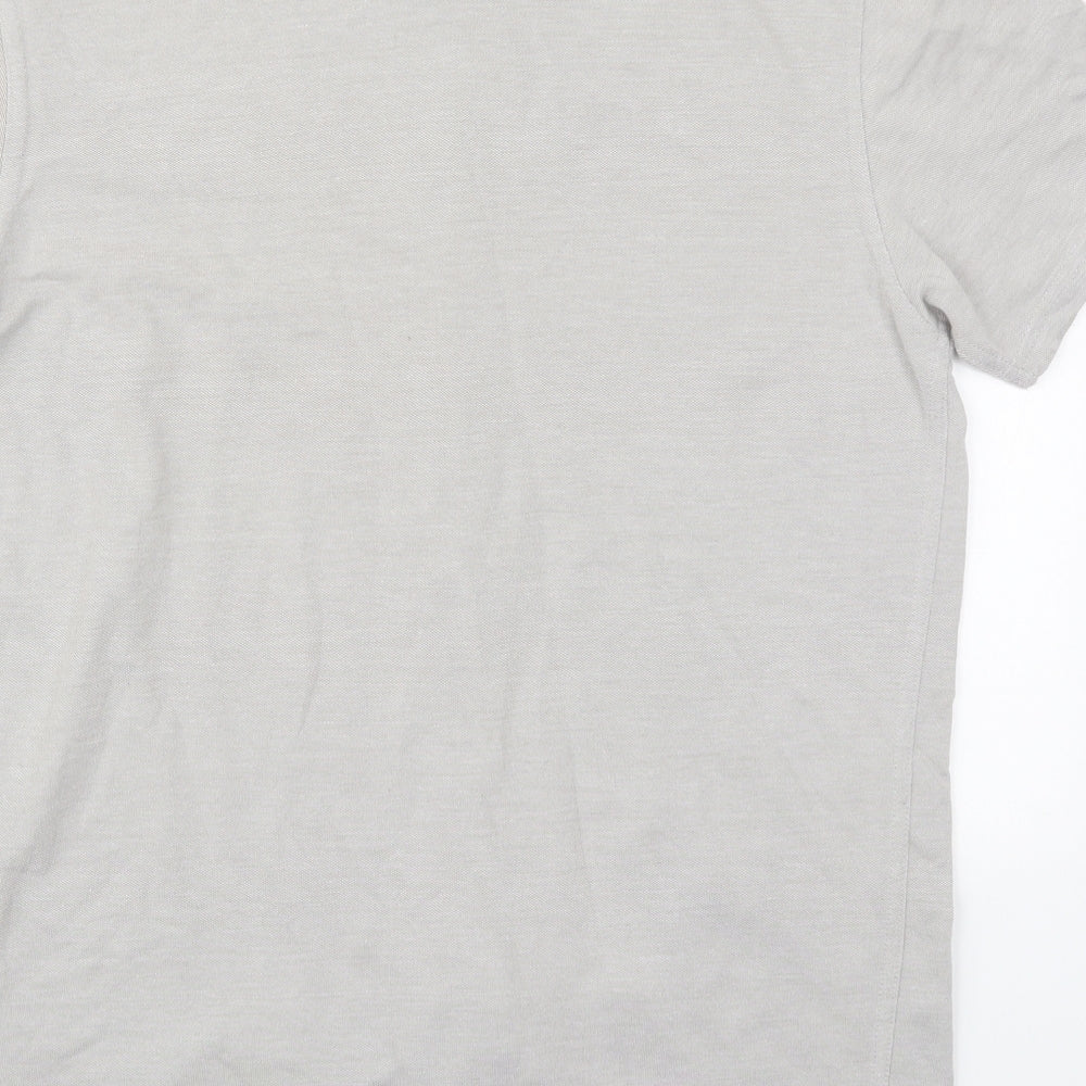 Matalan Mens Grey  Cotton  Button-Up Size M Round Neck Button