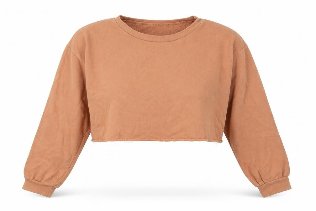 PRETTYLITTLETHING Womens Beige  Cotton Pullover Sweatshirt Size 12  Pullover