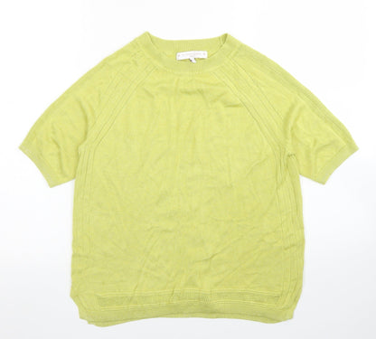 Next Womens Yellow Crew Neck  Viscose Pullover Jumper Size 12