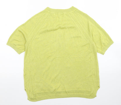 Next Womens Yellow Crew Neck  Viscose Pullover Jumper Size 12