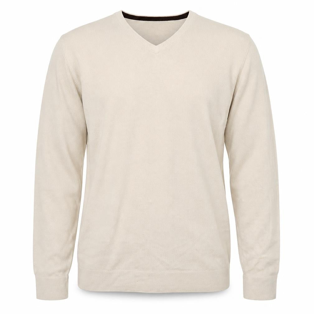 Burton Mens Brown V-Neck  Acrylic Pullover Jumper Size M