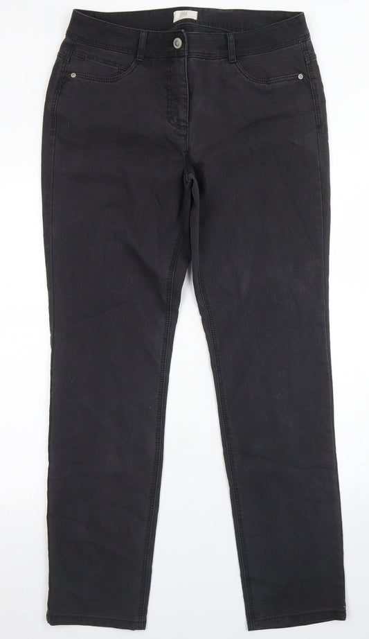 BAF Womens Black  Cotton Skinny Jeans Size 12 L30 in Regular Button