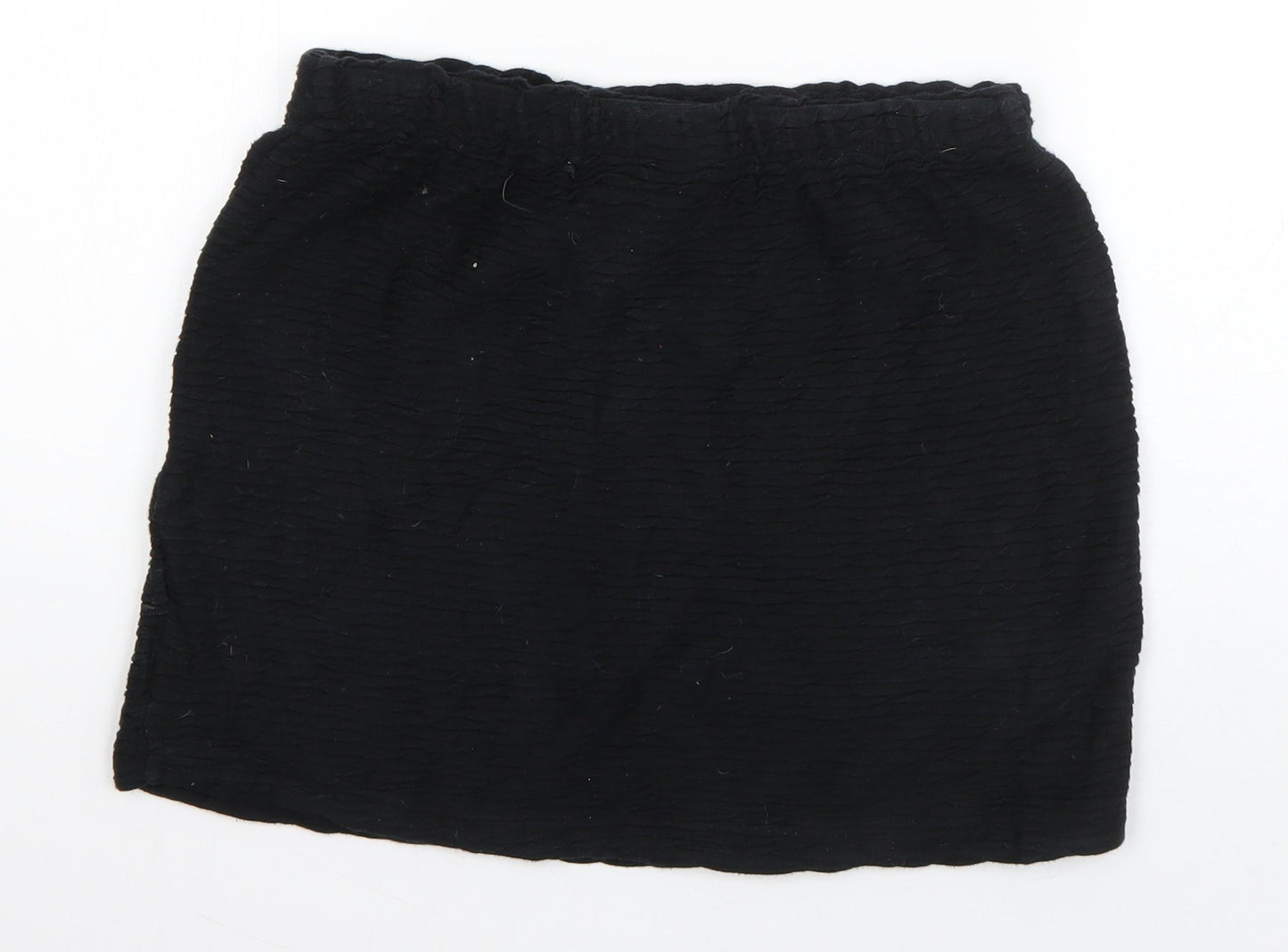 Topshop Womens Black  Cotton A-Line Skirt Size 10