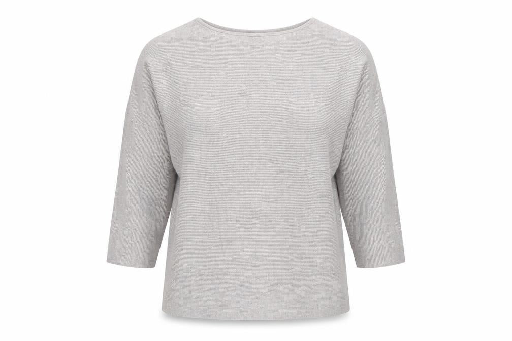 H&M Womens Grey Boat Neck  Viscose Pullover Jumper Size S