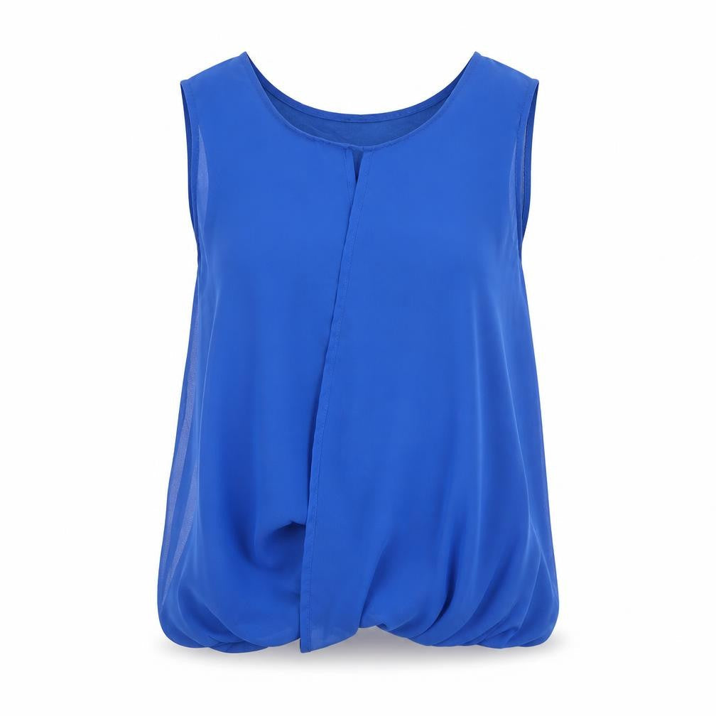 Select Girls Blue  Polyester Basic Tank Size 12 Years Scoop Neck Pullover